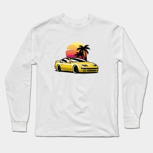 Yellow 300ZX Sunset Palms Long Sleeve T-Shirt